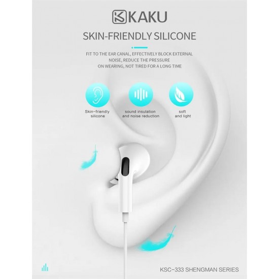 KAKU  ακουστικά  με υποδοχή 333(3,5mm-aux) ΜΑΥΡΟ 