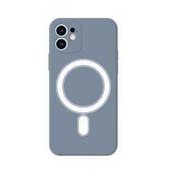 Θήκη Iphone 12 Mini - Soft Flexible Silicone Rubber Full Coverage Shockproof Magsafe Case Apple - Γκρί