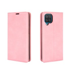 Magnet Book Δερματίνης για Samsung Galaxy A12 Ροζ